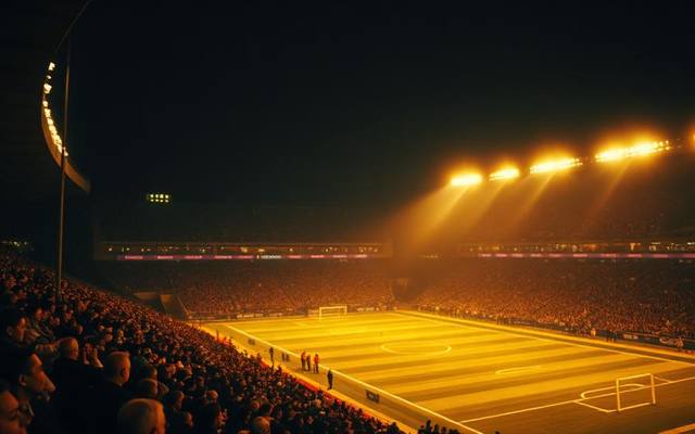 Stadion pod reflektorima tokom prenosa utakmice
